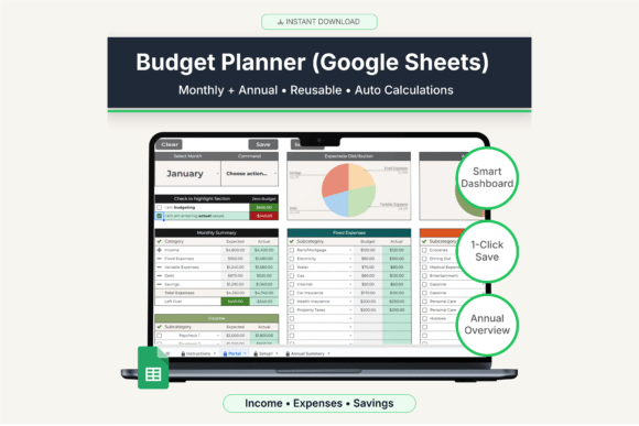 Download Budget Planner for Google Sheets - Premium Resources
