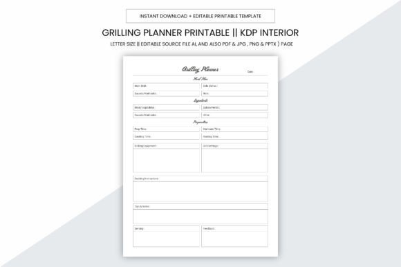 Download Grilling Planner Kdp Interior Printable - Printable Collection