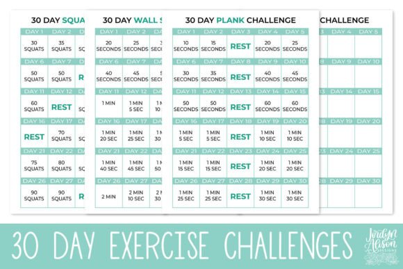 Download 30 Day Exercise Challenge Printables - Printable Collection