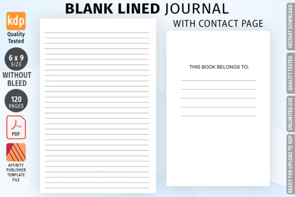 Download 6 X 9 Lined Journal - NO BLEED - Lined journal Collection