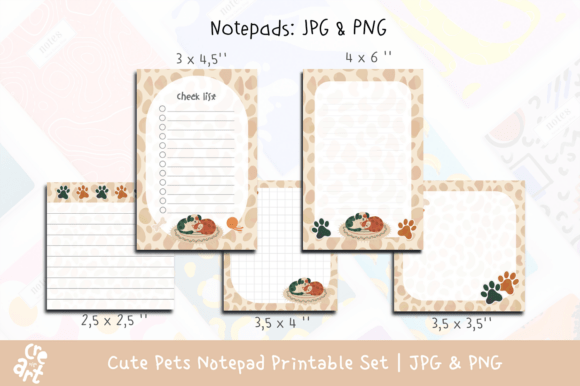Download Cute Pets Notepad Printable Set - Printable Collection