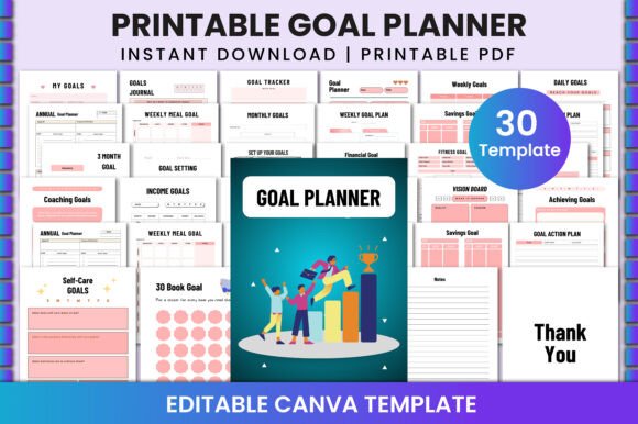 Download Printable Goal Planner for Canva KDP - Printable Collection