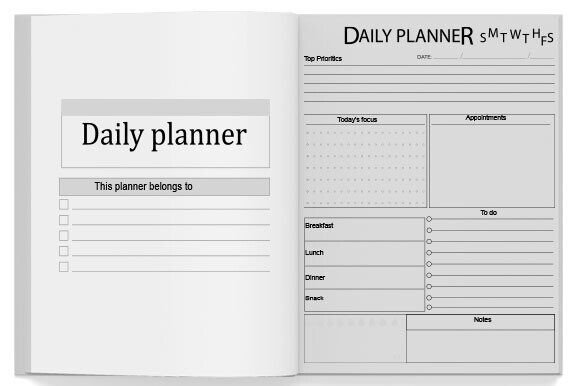 Download Daily Planner KDP Interior Printable - Printable Collection