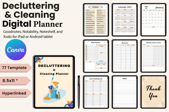 Download Digital Decluttering &amp; Cleaning Planner - Decluttering Collection